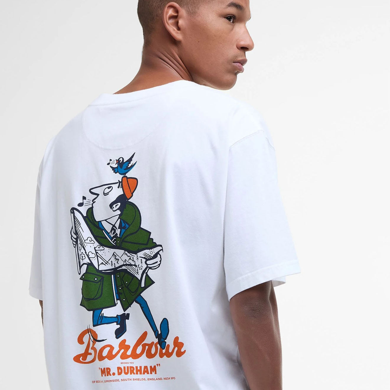 Barbour Regence Fit Graphic T-Shirt White - The Sporting Lodge