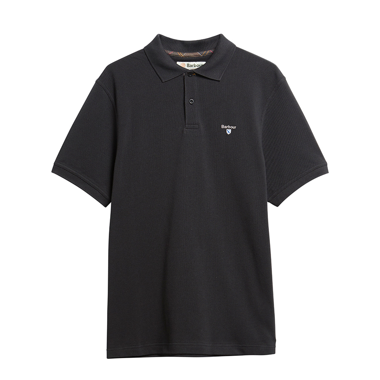 Barbour Regular Fit Tartan Pique Polo Shirt Black / Classic