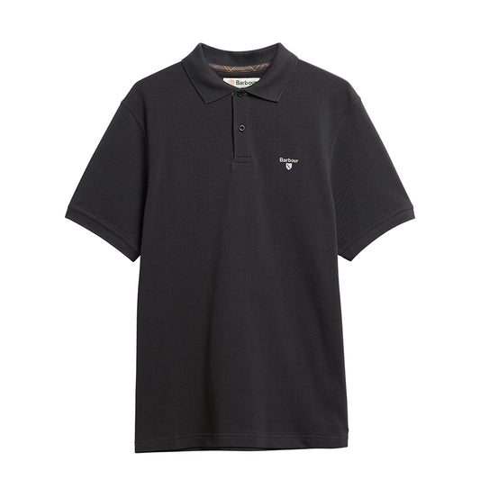Barbour Regular Fit Tartan Pique Polo Shirt Black / Classic