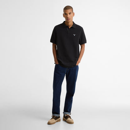 Barbour Regular Fit Tartan Pique Polo Shirt Black / Classic