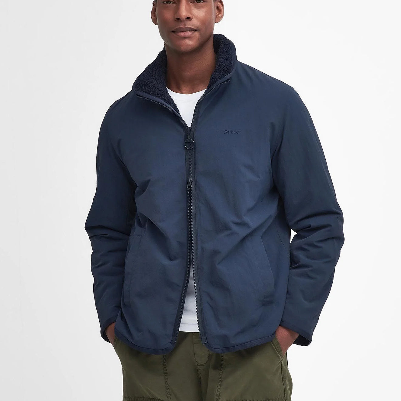 Barbour Reversible Fleece Jacket Navy - The Sporting Lodge