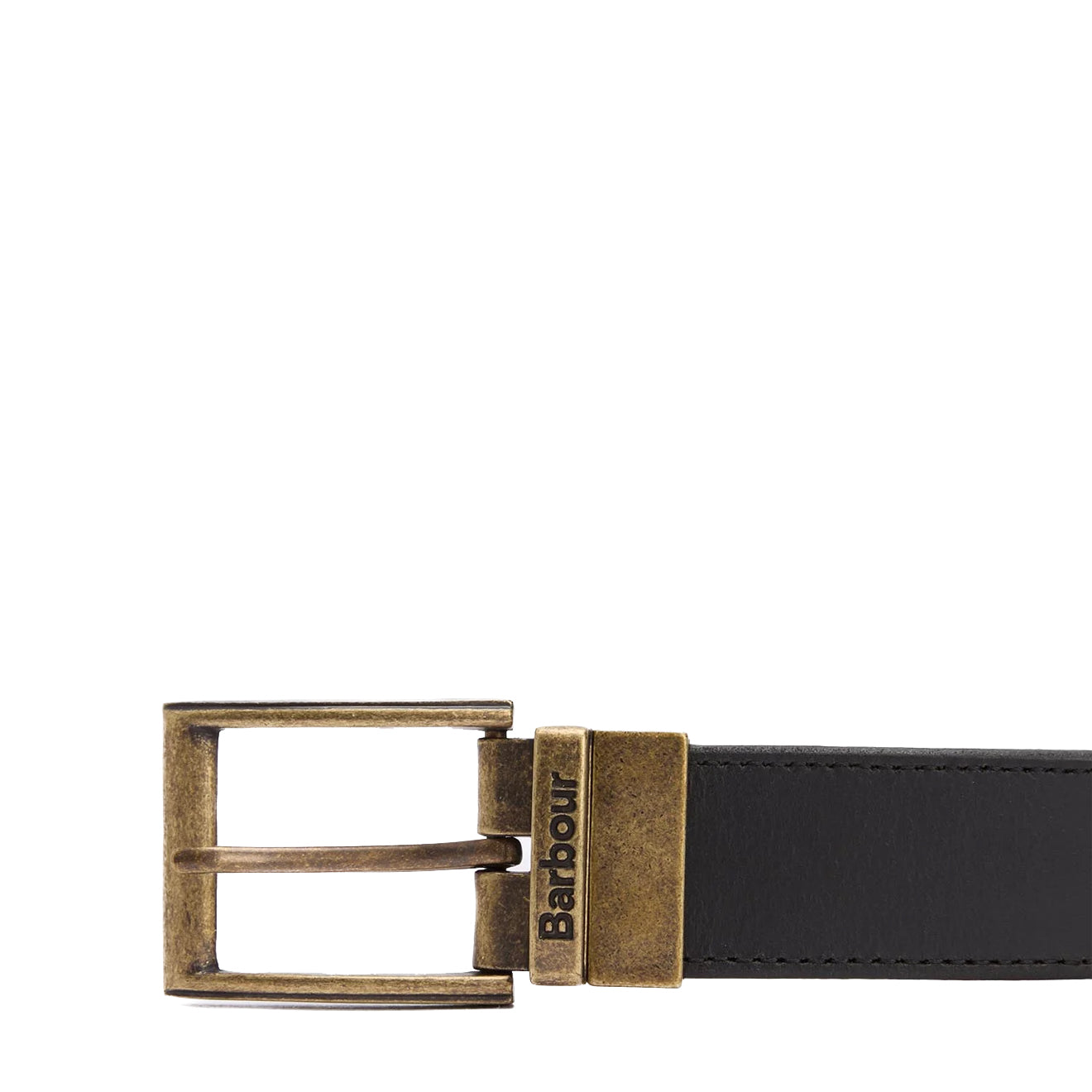 Barbour Reversible Tartan Leather Belt Black/Modern Tartan