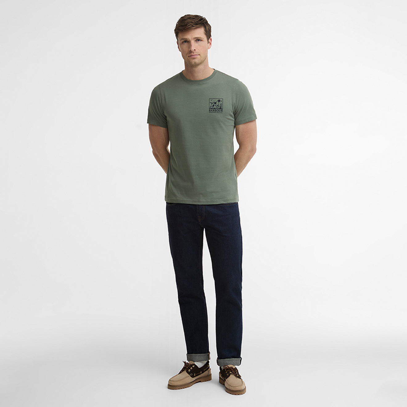 Barbour Setter Graphic Tailored T-Shirt Agave Green