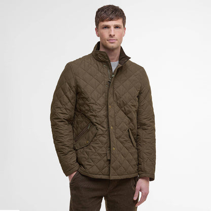 Barbour Shoveler Quilted Jacket Dark Olive - The Sporting Lodge