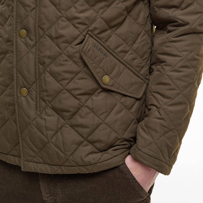 Barbour Shoveler Quilted Jacket Dark Olive - The Sporting Lodge