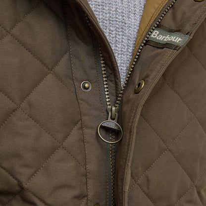 Barbour Shoveler Quilted Jacket Dark Olive - The Sporting Lodge