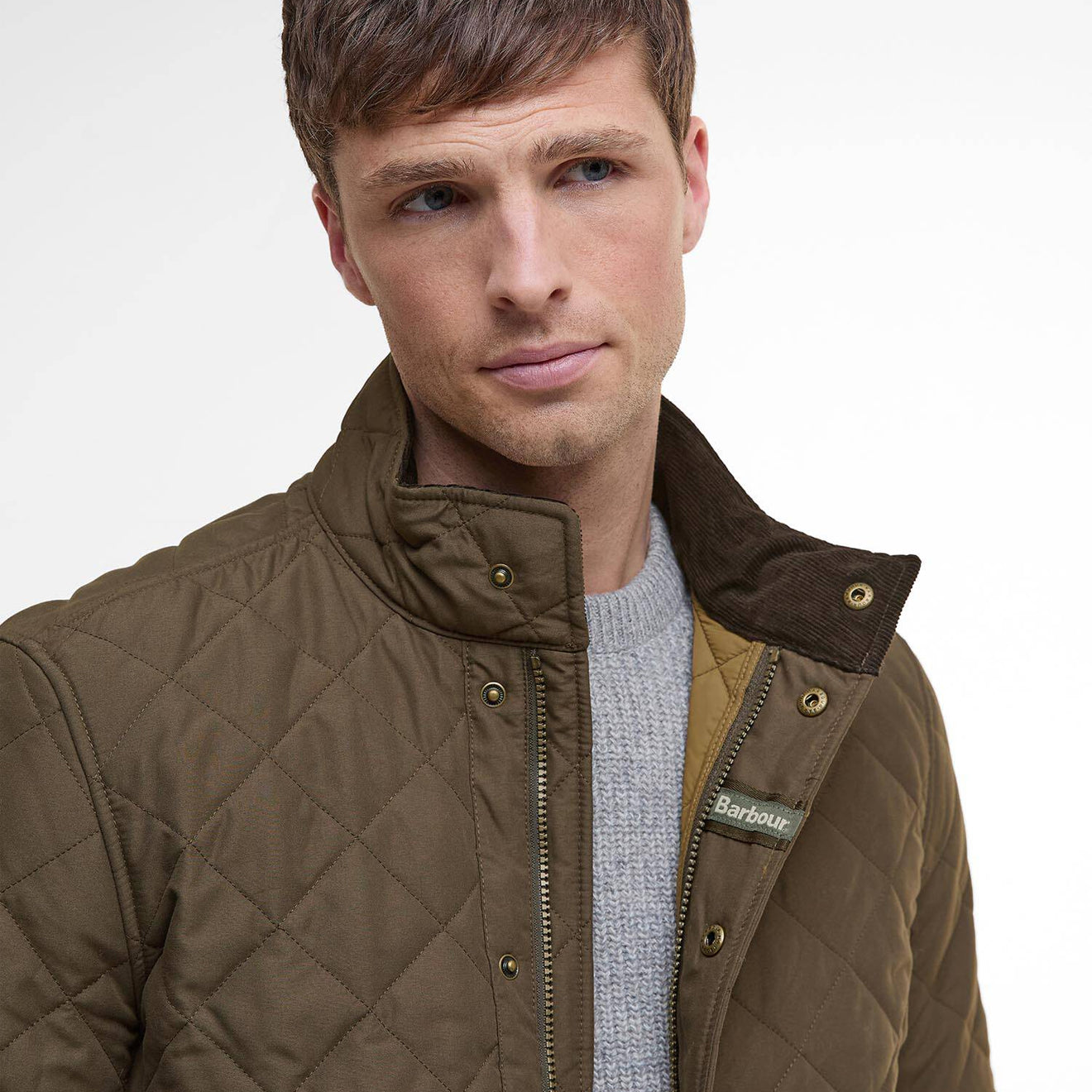 Barbour Shoveler Quilted Jacket Dark Olive - The Sporting Lodge
