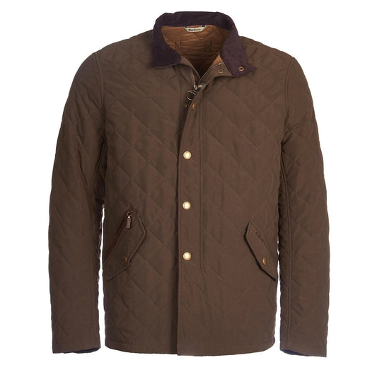 Barbour Shoveler Quilted Jacket Dark Olive - The Sporting Lodge