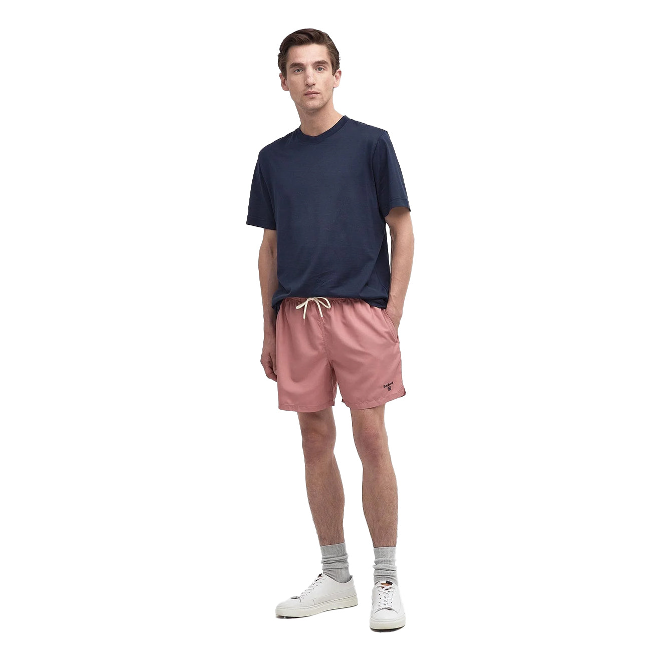 Barbour Staple Logo 5' Swim Short Pink Clay - The Sporting Lodge