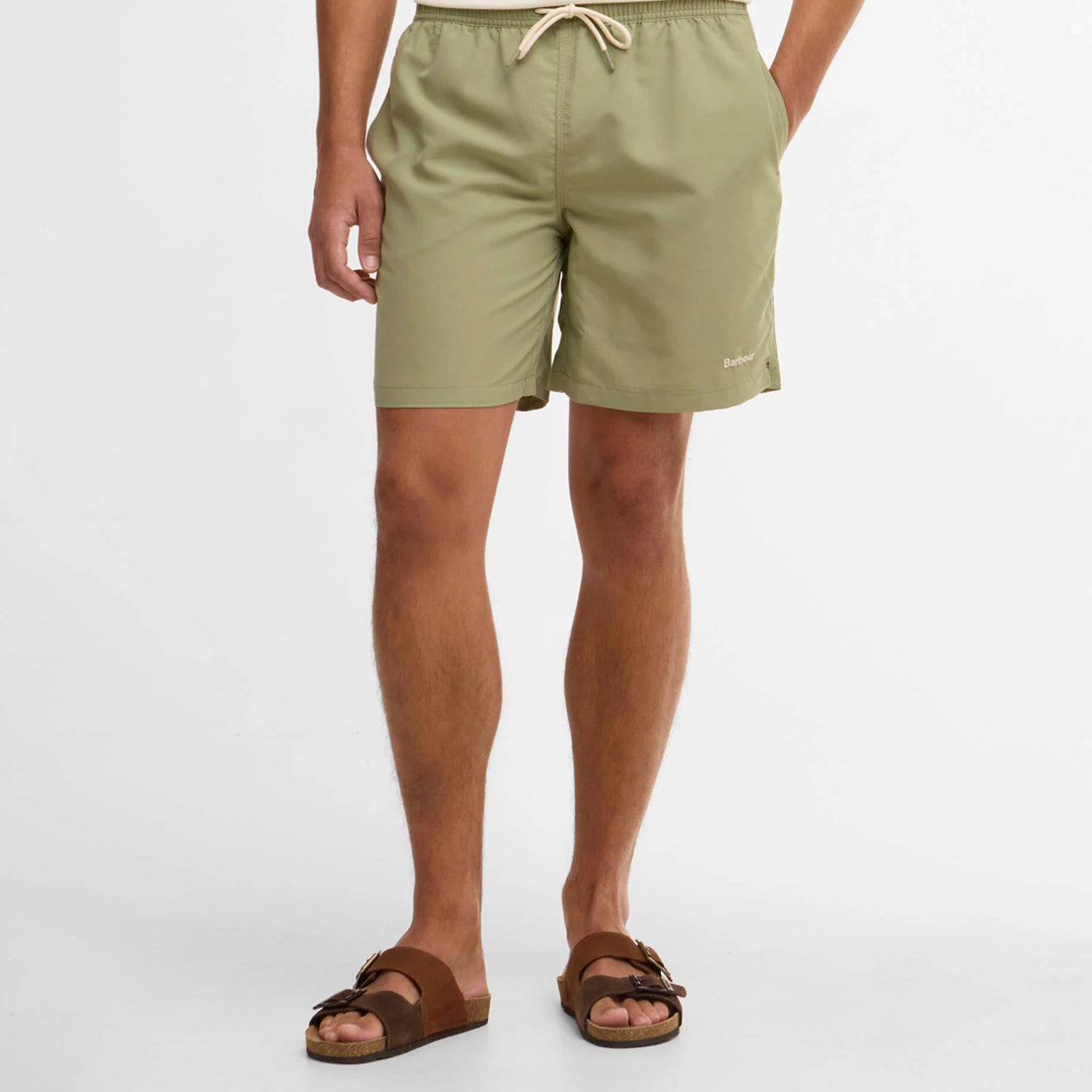 Barbour Staple Logo 7" Swim Short Laurel Green