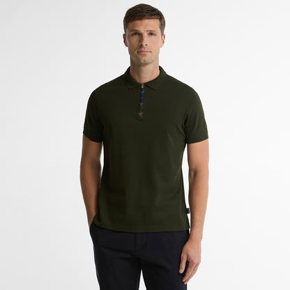 Barbour Stately Zip Polo Shirt Sage