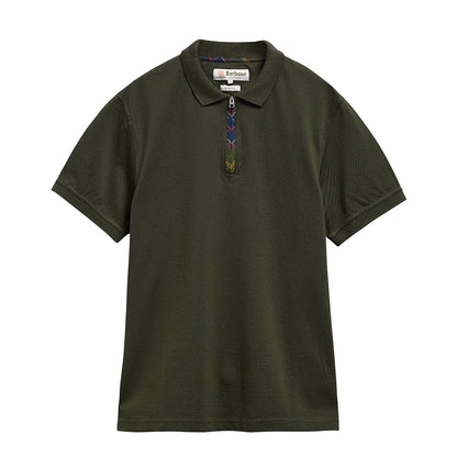 Barbour Stately Zip Polo Shirt Sage