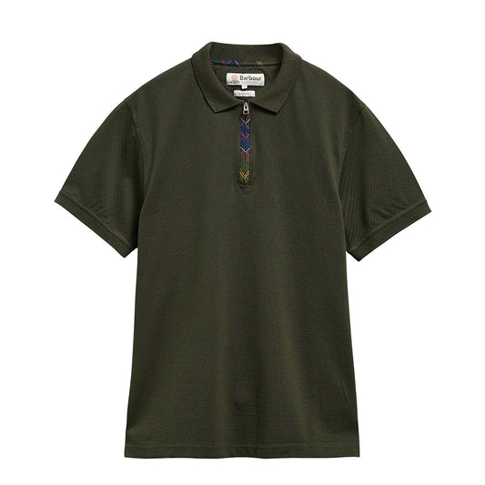 Barbour Stately Zip Polo Shirt Sage