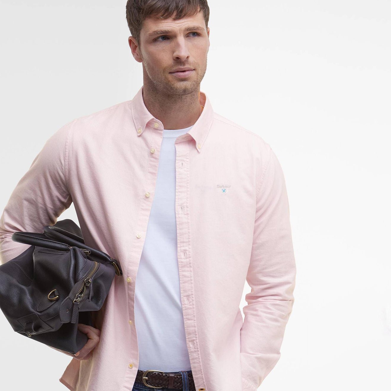 Barbour Striped Oxtown Tailored L/S Shirt Pink - The Sporting Lodge