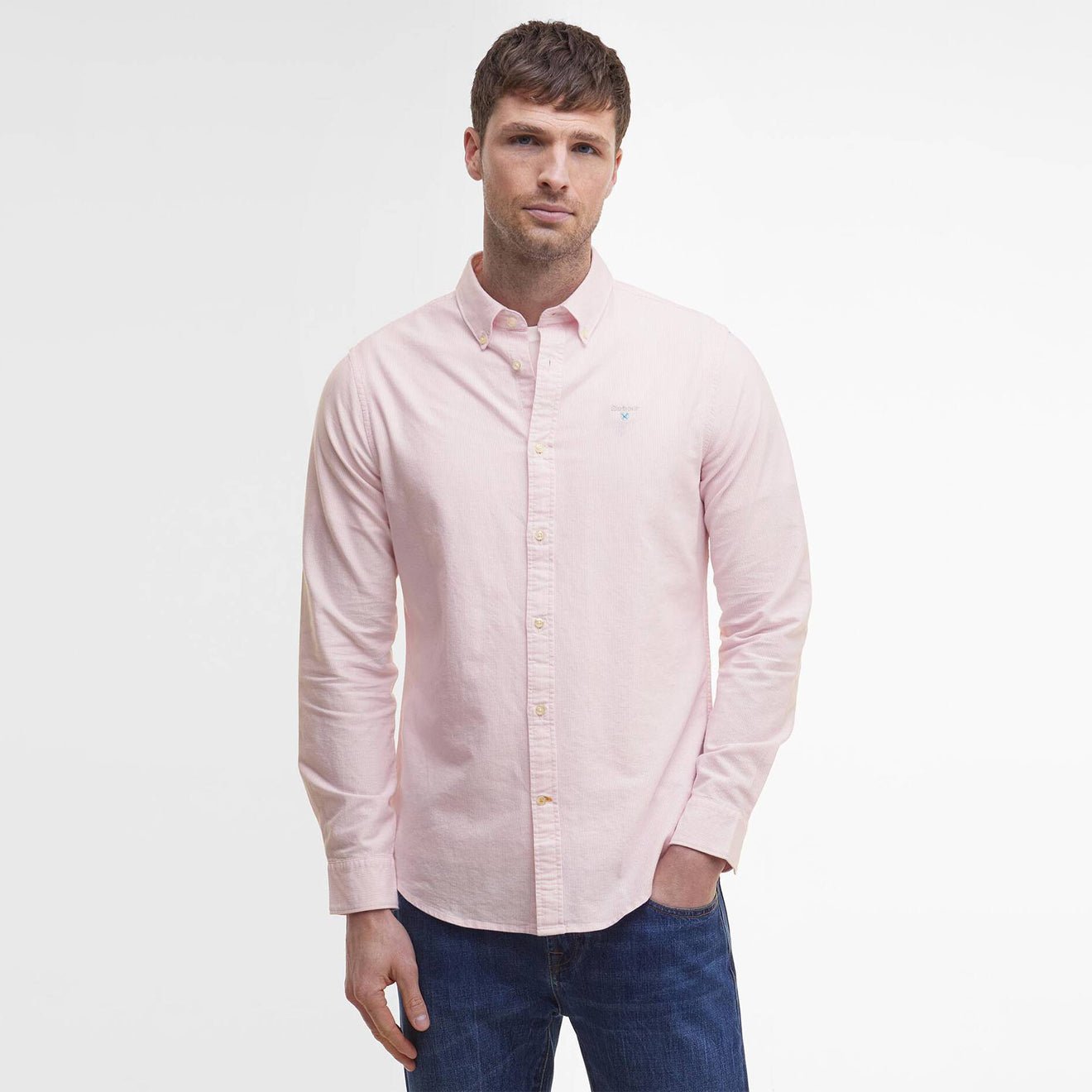 Barbour Striped Oxtown Tailored L/S Shirt Pink - The Sporting Lodge