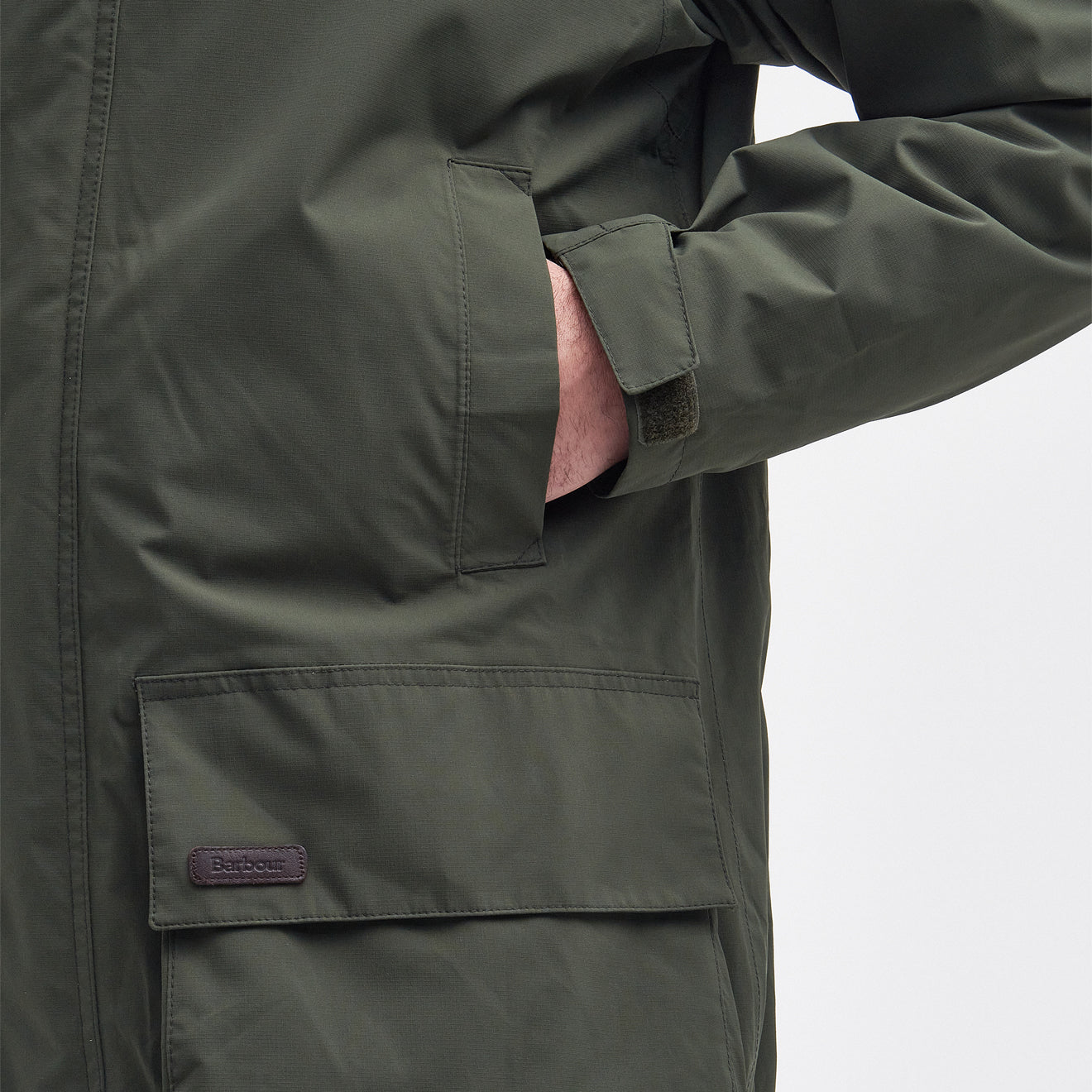 Barbour Swinton Waterproof Jacket Olive | The Sporting Lodge