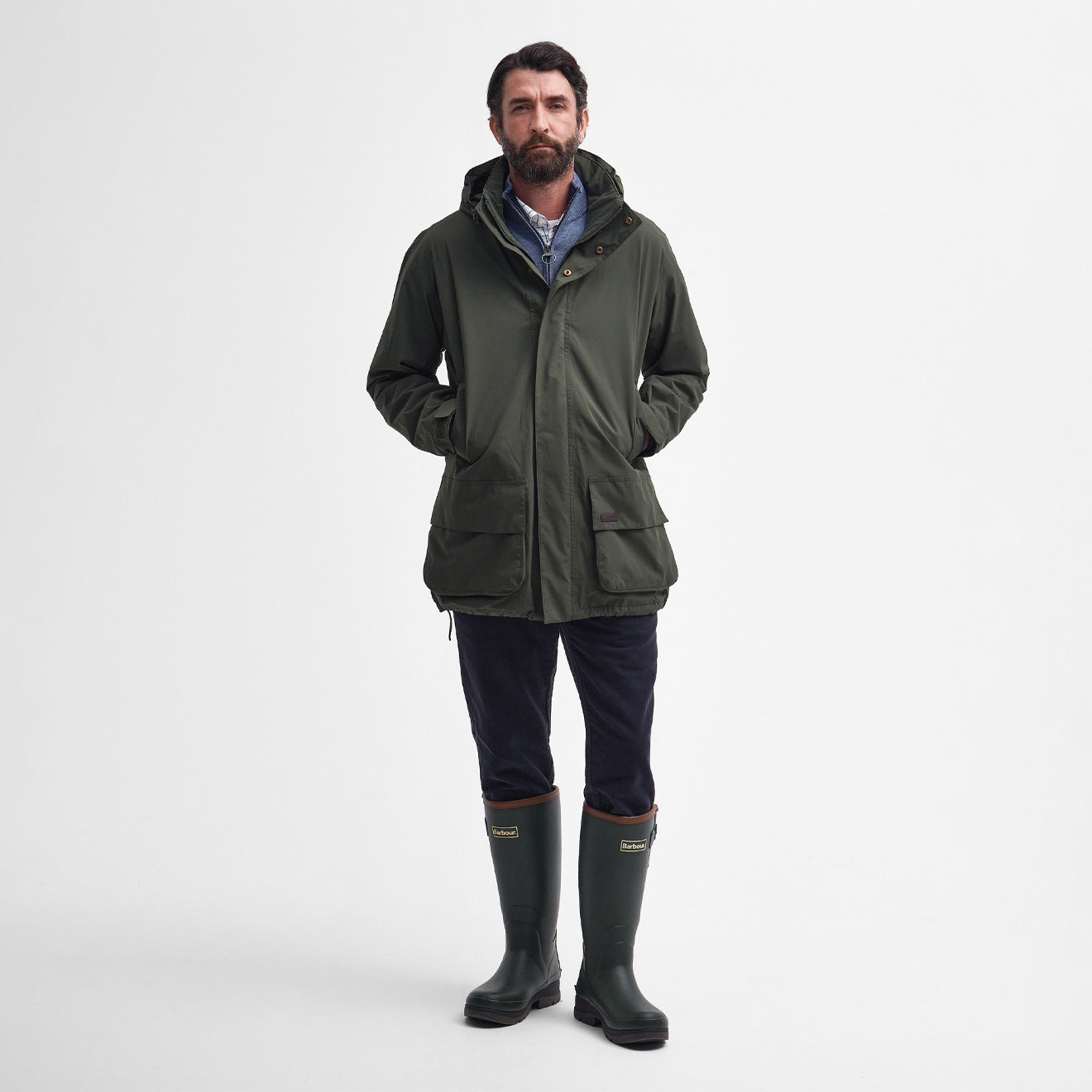 Barbour Swinton Waterproof Jacket Olive | The Sporting Lodge