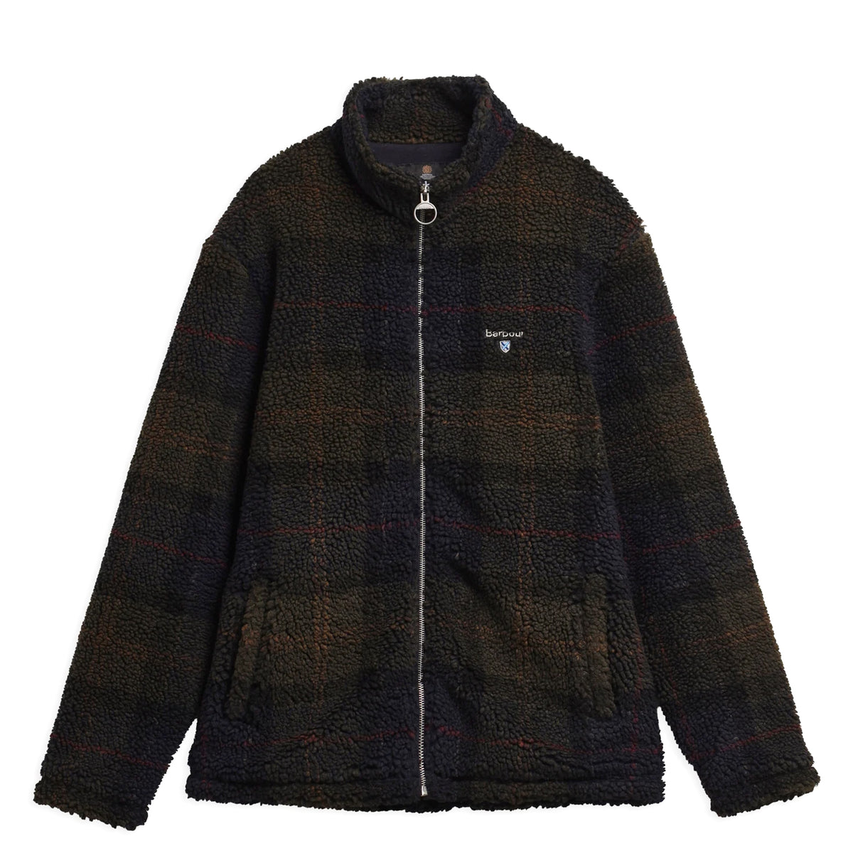 Barbour Tartan Fleece Zip Through Sweatshirt Shadow Classic Tartan