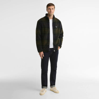 Barbour Tartan Fleece Zip Through Sweatshirt Shadow Classic Tartan