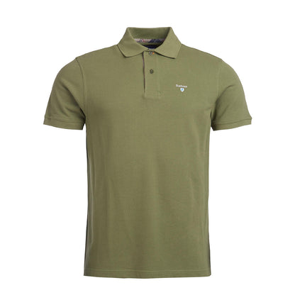 Barbour Tartan Pique Polo Shirt Burnt Olive