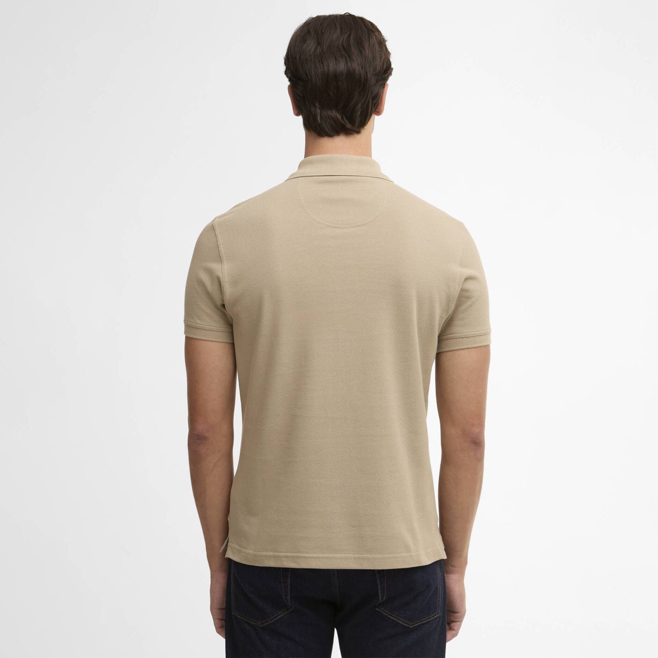 Barbour Tartan Pique Polo Shirt Washed Stone / Dress