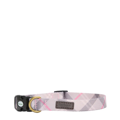Barbour Tartan Printed Dog Collar Pink Tartan