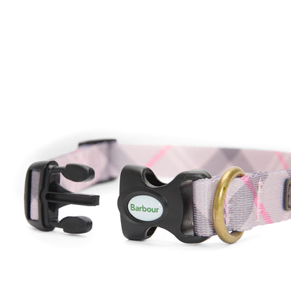 Barbour Tartan Printed Dog Collar Pink Tartan