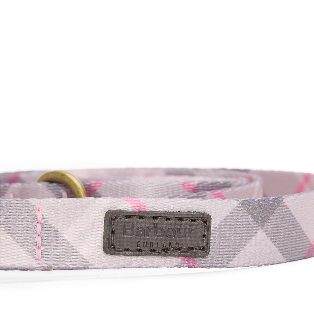 Barbour Tartan Printed Dog Lead Pink Tartan