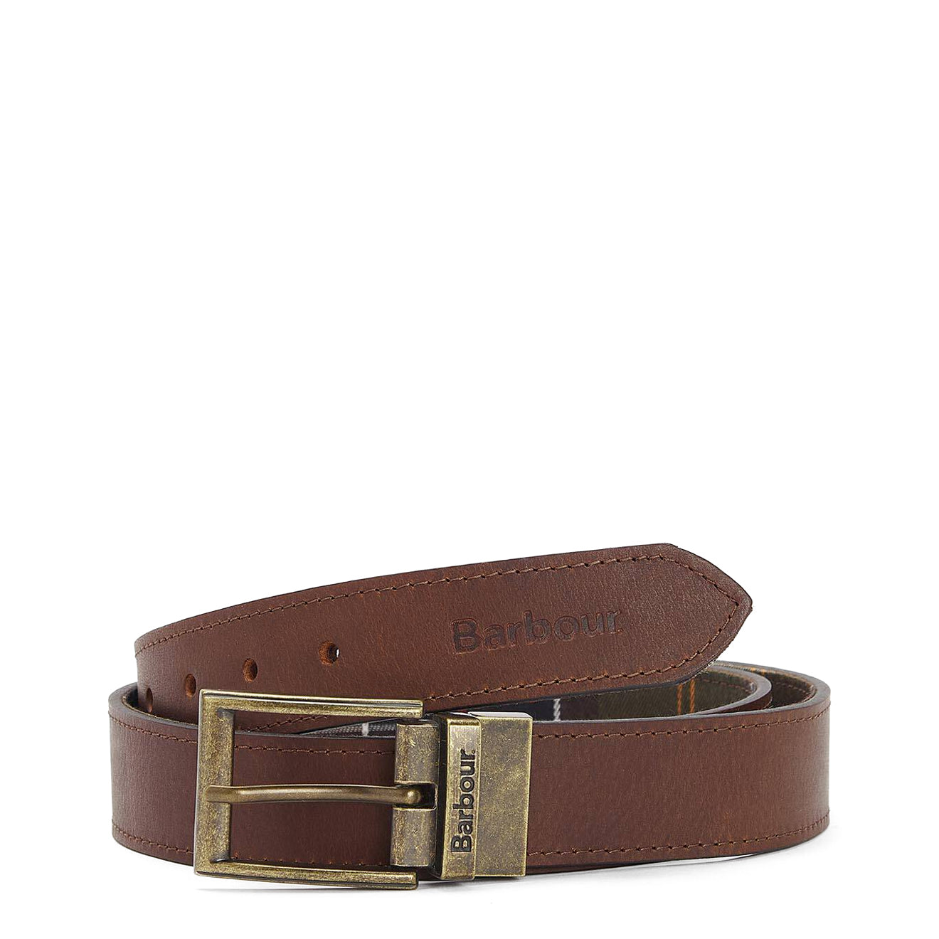 Barbour Tartan Reversible Leather Belt Classic Tartan - The Sporting Lodge