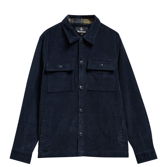 Barbour Tartan Trimmed Cord Overshirt Navy
