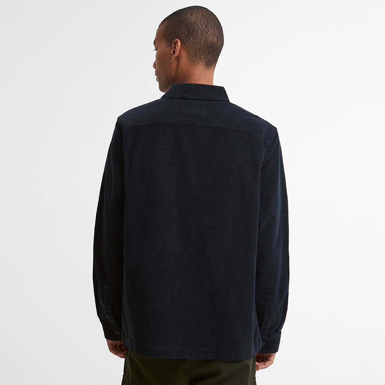Barbour Tartan Trimmed Cord Overshirt Navy