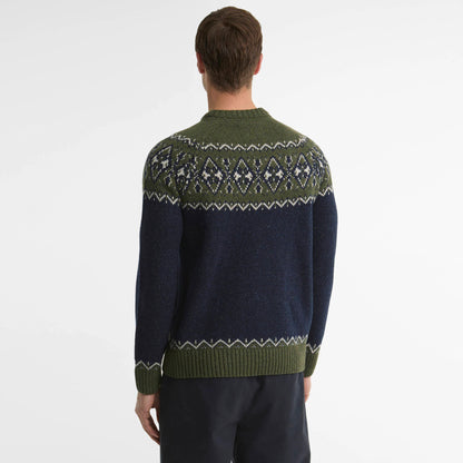 Barbour Tisbury Fairisle Crew Neck Olive