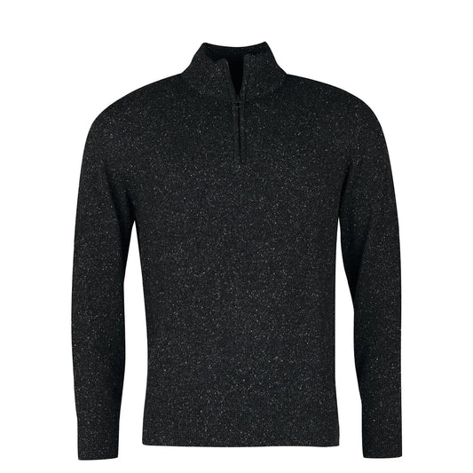 Barbour Tisbury Half Zip Sweater Black - The Sporting Lodge