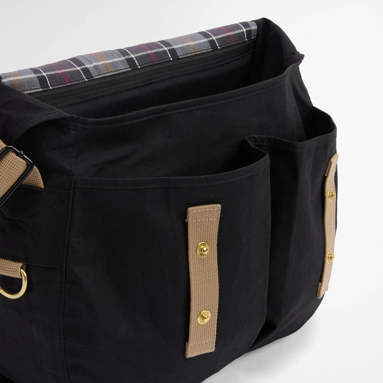 Barbour Transport Riever Crossbody Bag Black/Modern Tartan