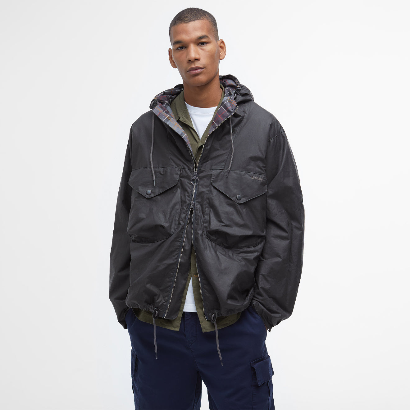 Barbour Utility Sapper Wax Jacket Charcoal - The Sporting Lodge