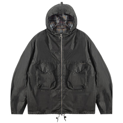 Barbour Utility Sapper Wax Jacket Charcoal - The Sporting Lodge