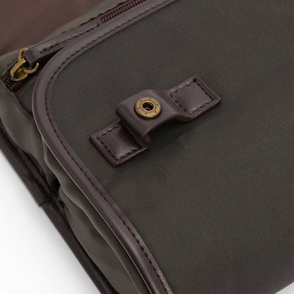 Barbour Waxed Hanging Washbag Olive/Beacon - The Sporting Lodge