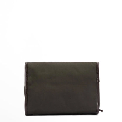 Barbour Waxed Hanging Washbag Olive/Beacon - The Sporting Lodge