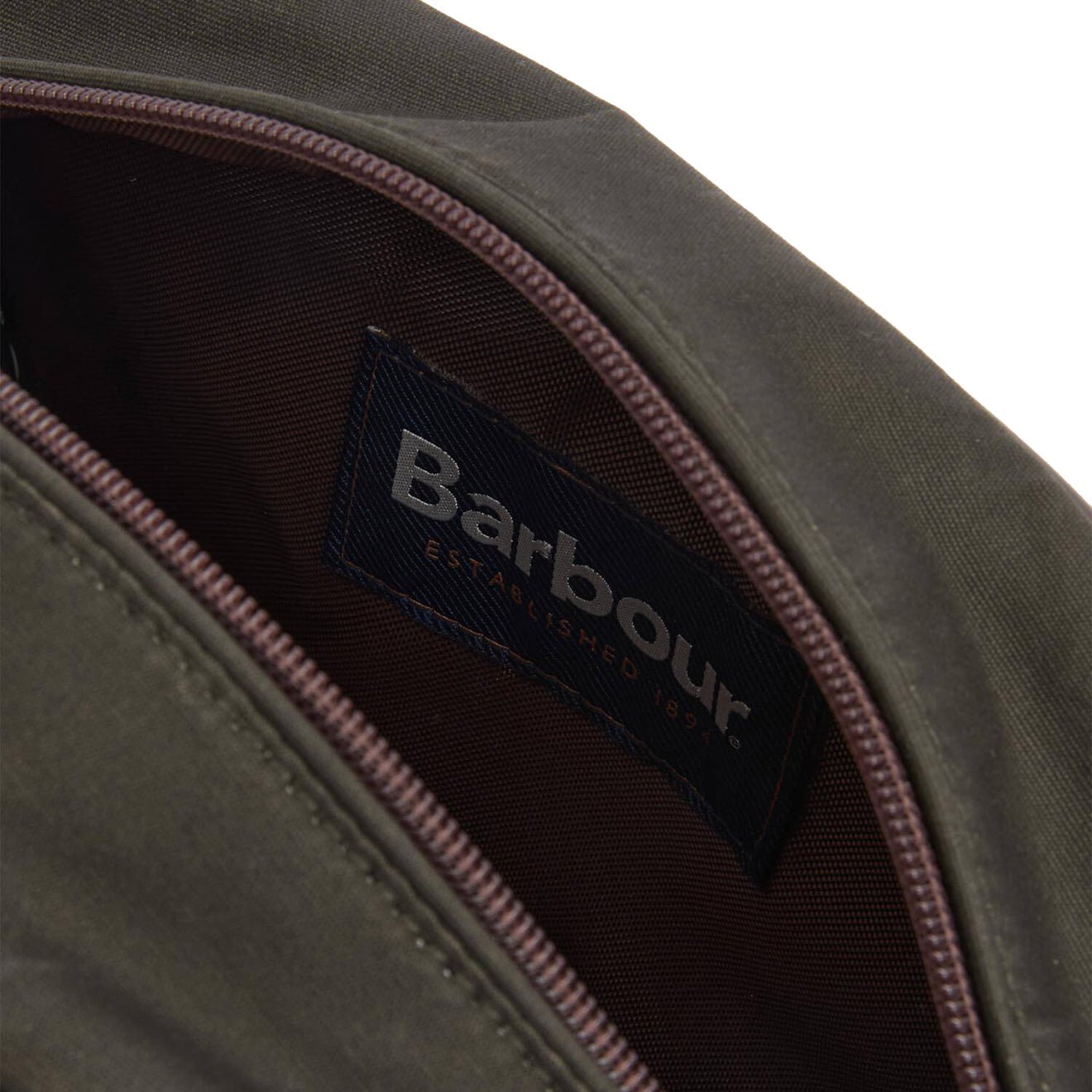 Barbour Waxed Washbag Olive/Beacon - The Sporting Lodge