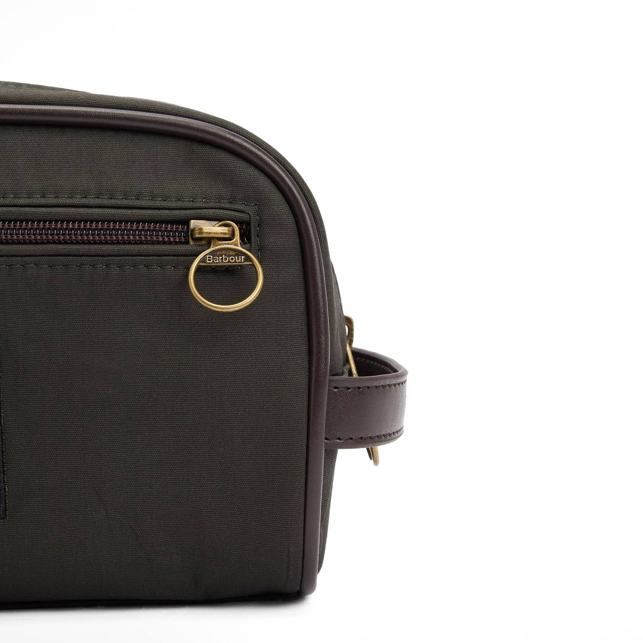 Barbour Waxed Washbag Olive/Beacon - The Sporting Lodge