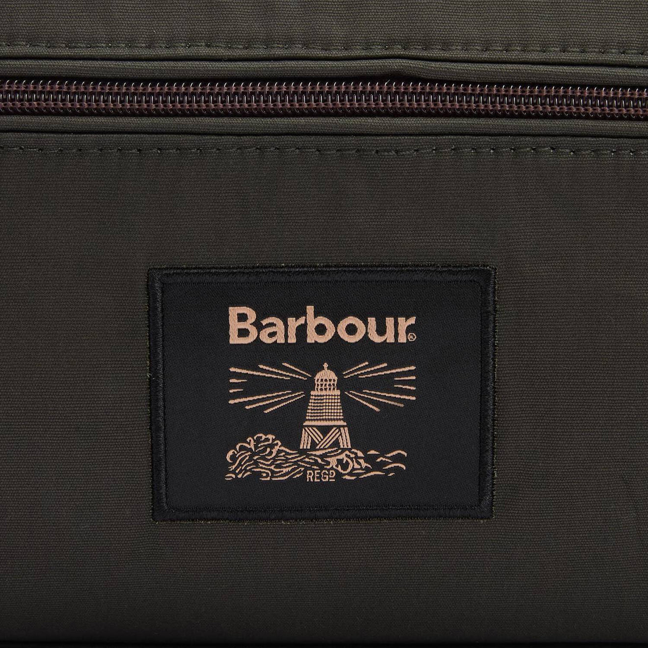 Barbour Waxed Washbag Olive/Beacon - The Sporting Lodge