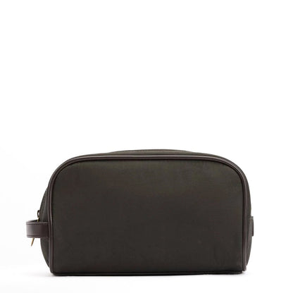 Barbour Waxed Washbag Olive/Beacon - The Sporting Lodge