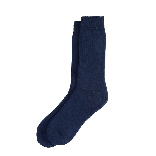 Barbour Wellington Calf Socks Navy - The Sporting Lodge