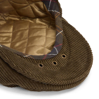 Barbour Westdale Cord Flat Cap Olive - The Sporting Lodge