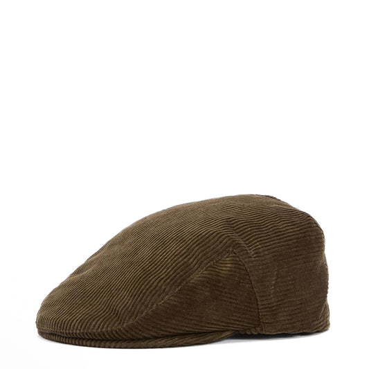 Barbour Westdale Cord Flat Cap Olive - The Sporting Lodge