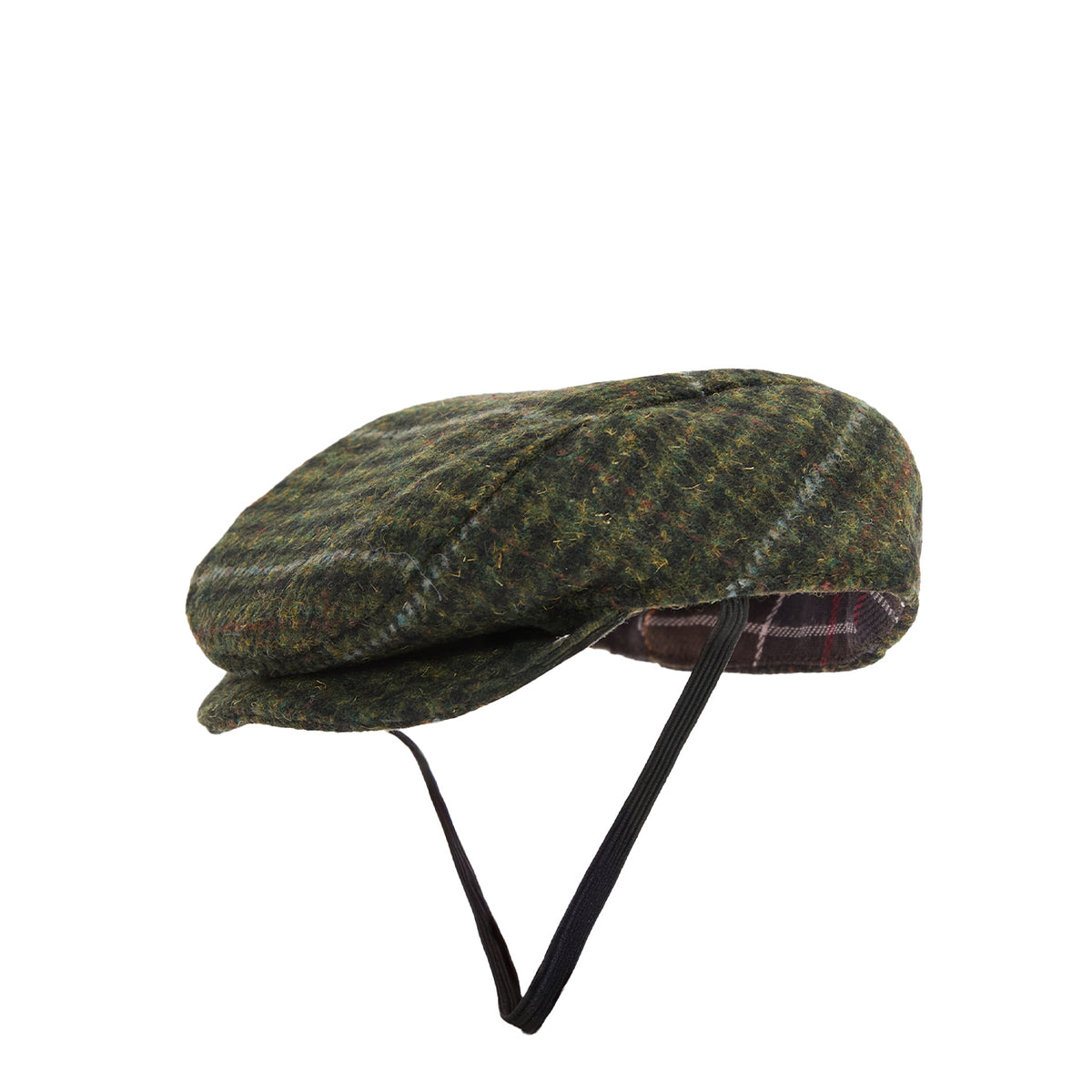 Barbour Wilkin Dog Flat Cap Olive Check