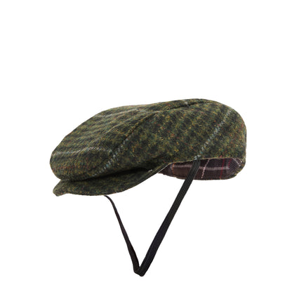 Barbour Wilkin Dog Flat Cap Olive Check