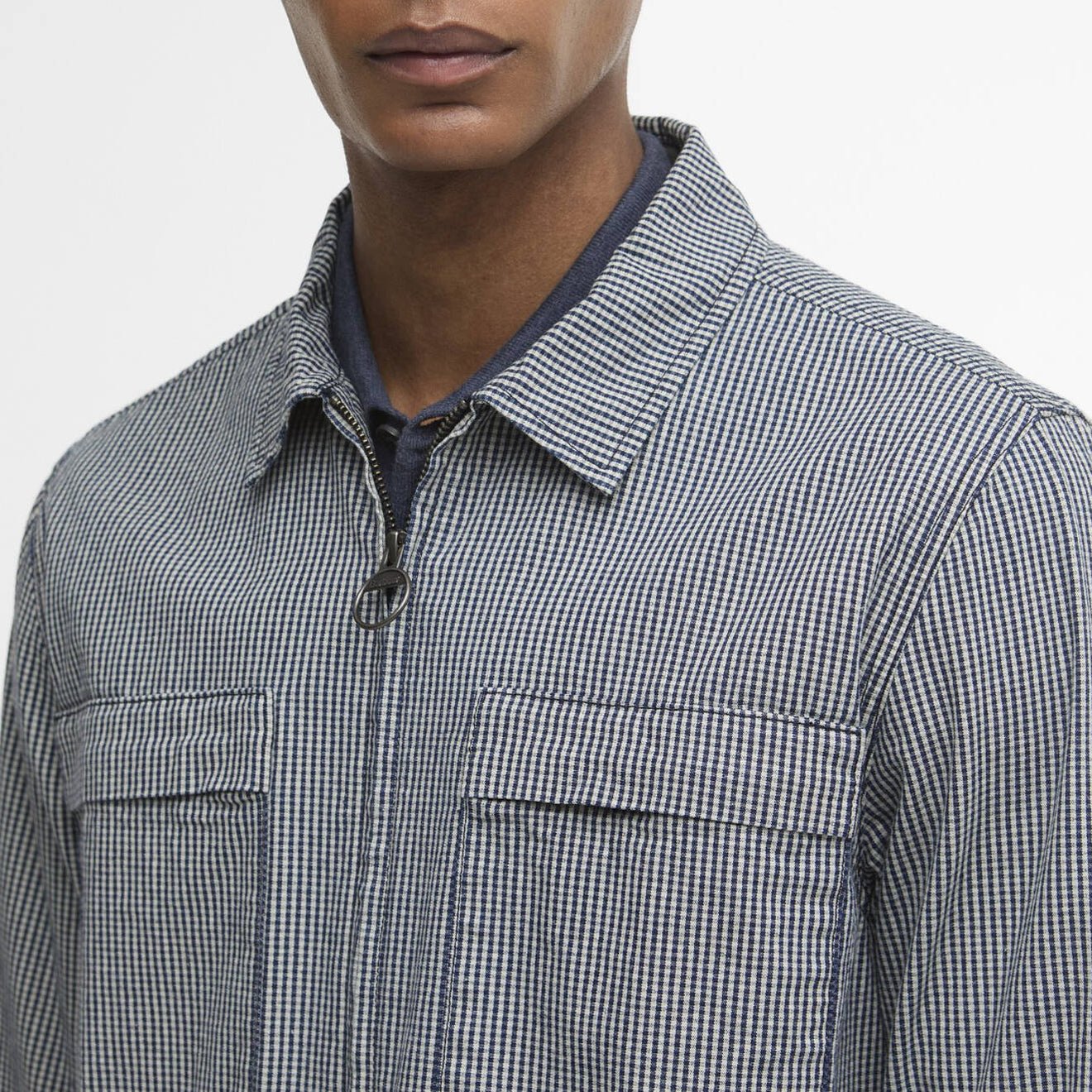 Barbour Willowburn Gingham Overshirt Navy - The Sporting Lodge