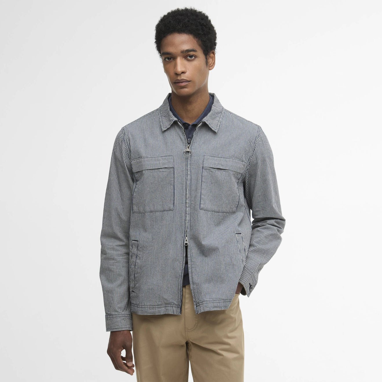Barbour Willowburn Gingham Overshirt Navy - The Sporting Lodge
