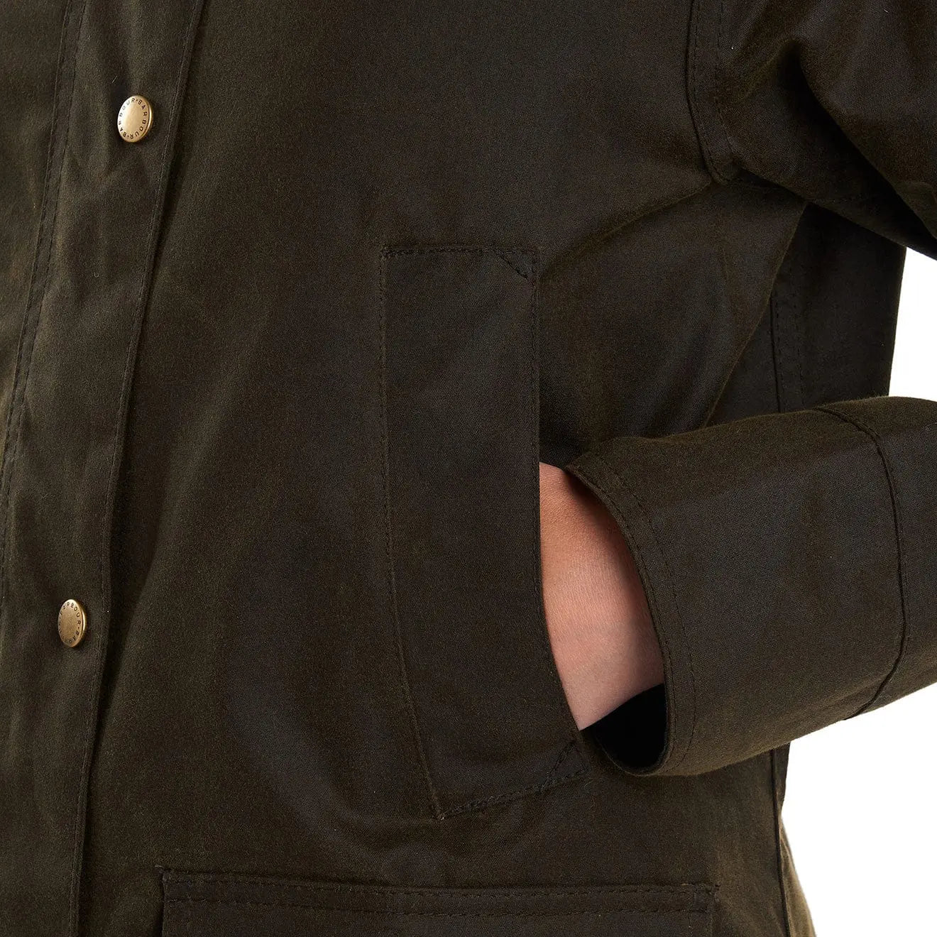 Barbour Womens Acorn Wax Jacket Olive - The Sporting Lodge